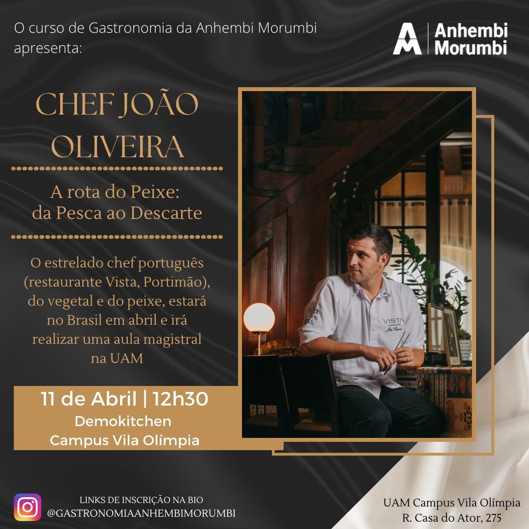 Vamos receber o chef português João Oliveira para masterclass em São Paulo