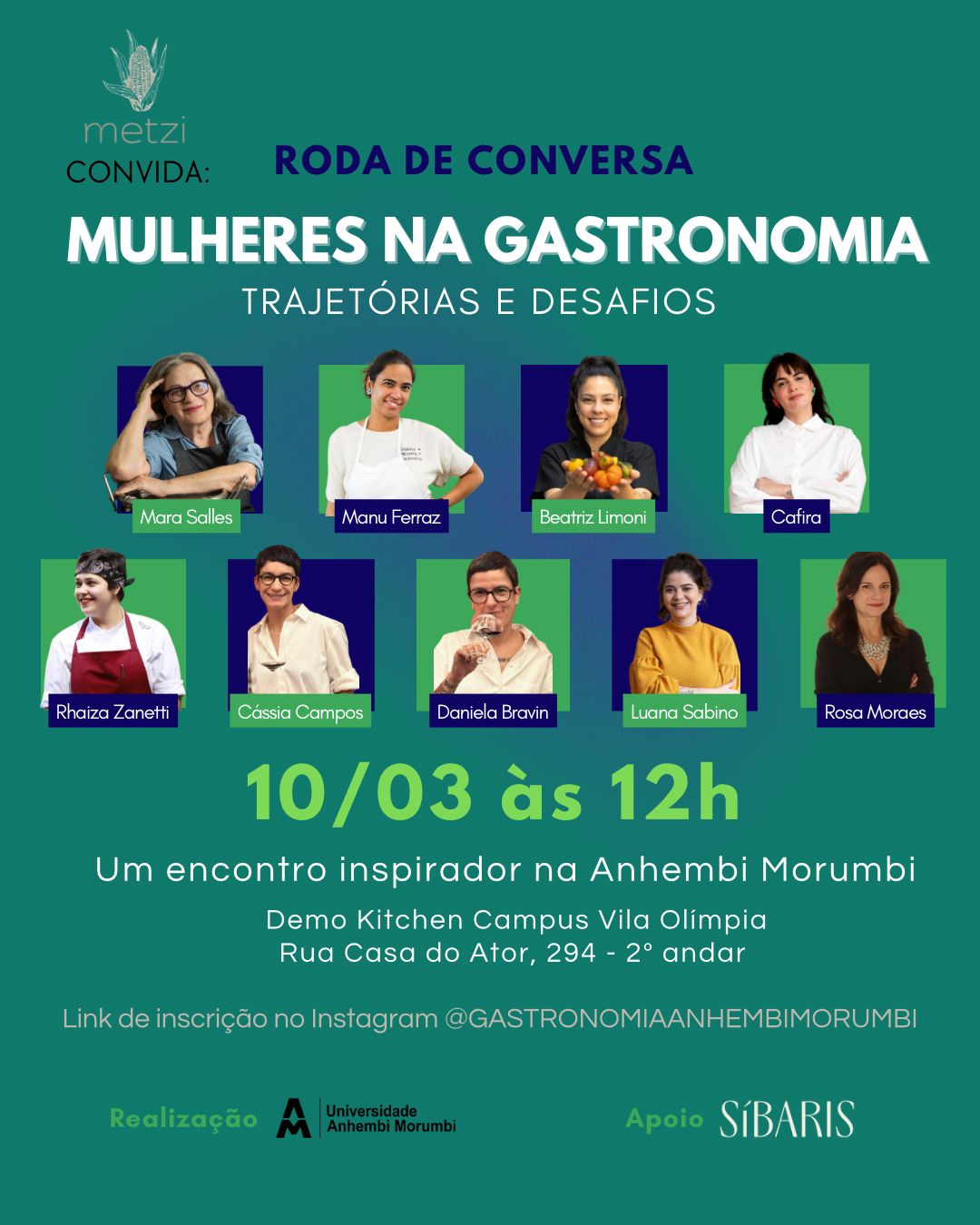 AMO Gastronomia! Curso reúne chefs em roda de conversa para celebrar o dia da Mulher